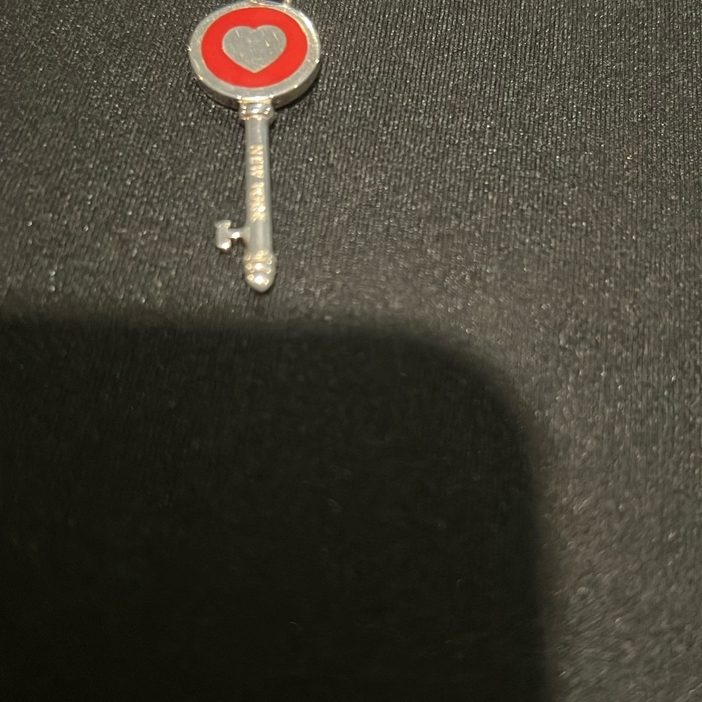 Authentic Tiffany & Co. Red and Silver Heart Key Charm